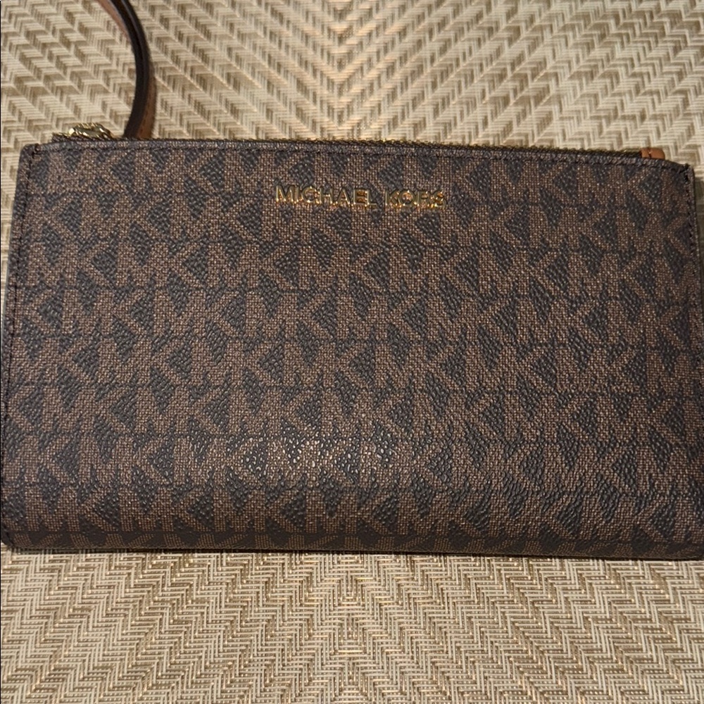 Michael Kors Signature Brown Wristlet